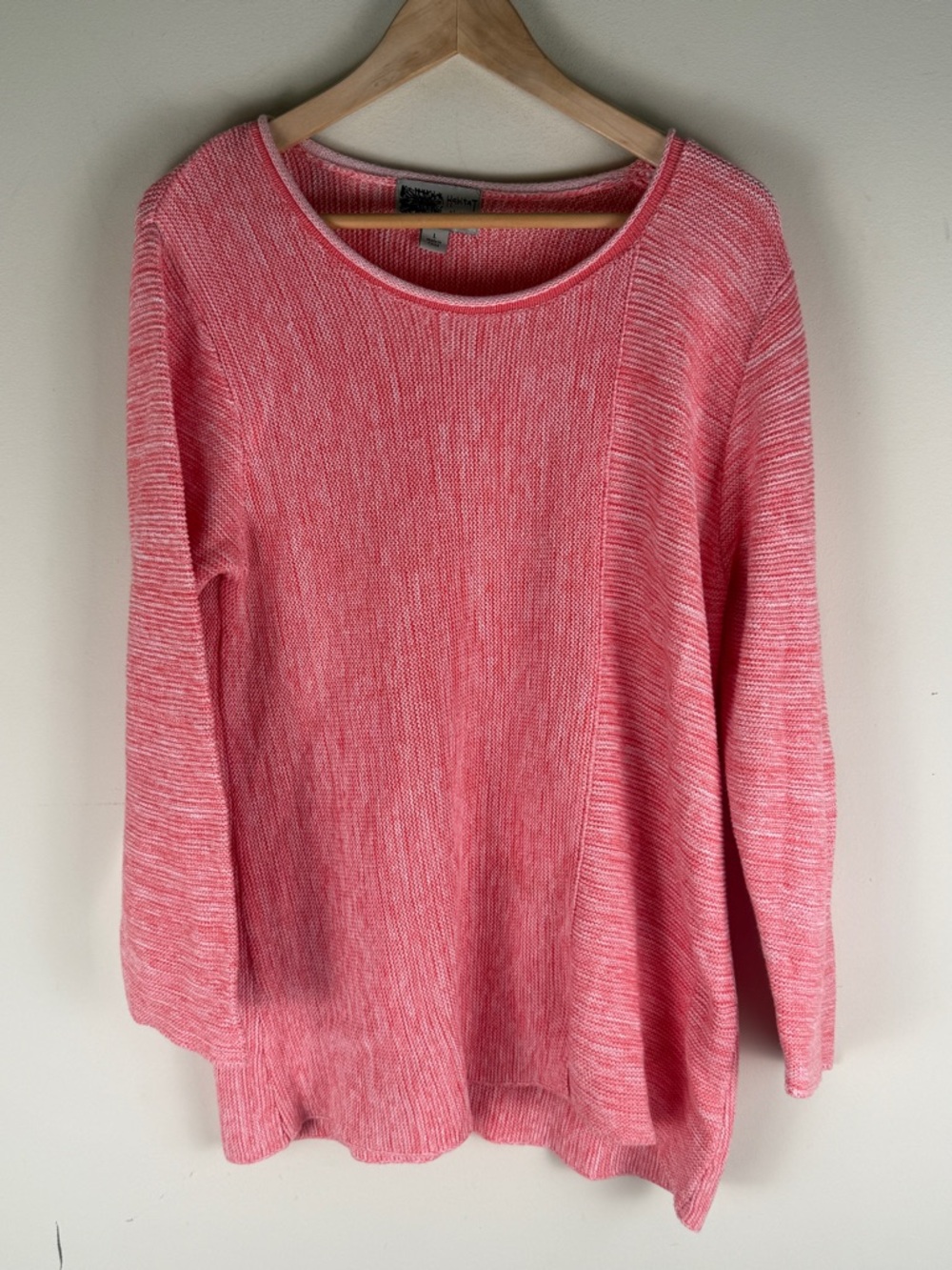 Habitual Lightweight Knit Sweater Top Peach Heathered Size LG Beach Resortwear
